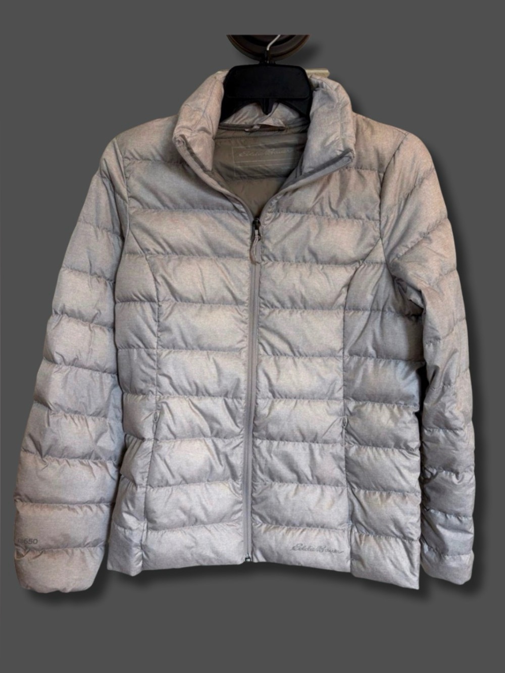 Eddie Bauer 650 Down Puffer Jacket XS Gray Packable Lightweight